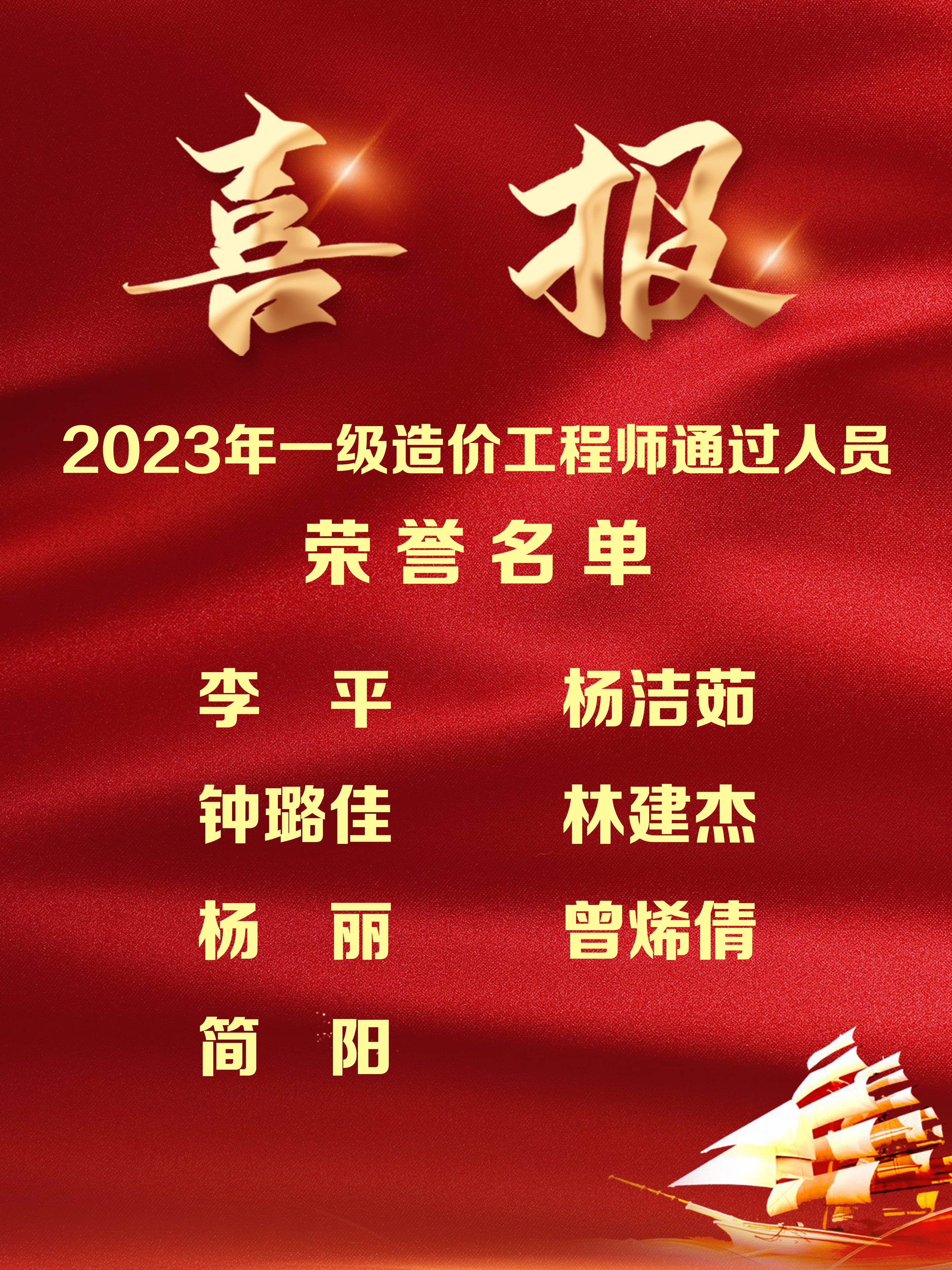 喜報！熱烈祝賀我司多名員工通過一級造價工程師考試！